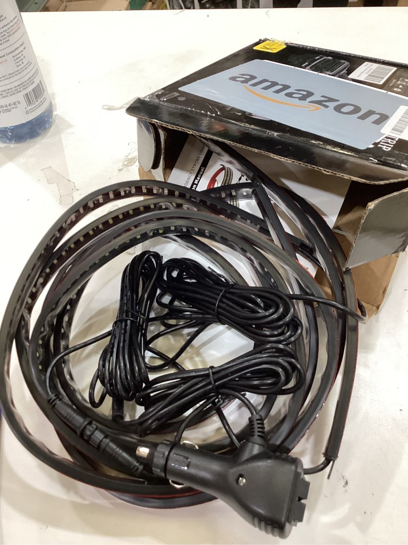 Condition photo showing As Is for 2Pcs 70in Red White Strobe Lights Strip for Trucks, 864 LED Warning Hazard Lights, 29 Functions Flashing Emergency Running Board Lights for Construction Vehicles Pickup SUV,Waterproof, DC12V Red & White