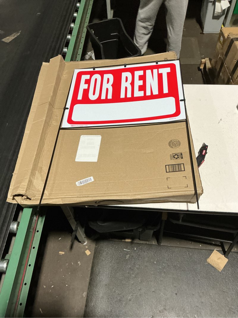 Hy-Ko Products RS-603 - "for Rent" Plastic Sign 24 in x 19 in White/Red, 1 Each
