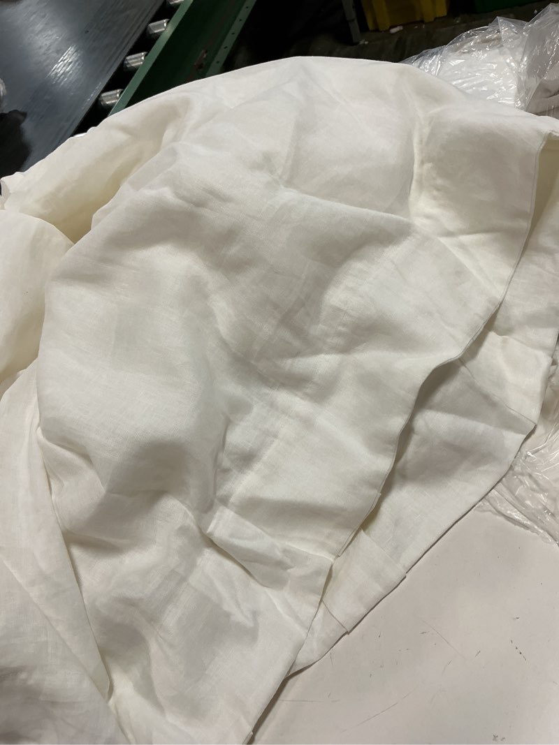 Condition photo showing Good Condition for european linen curtain, 96x96, white