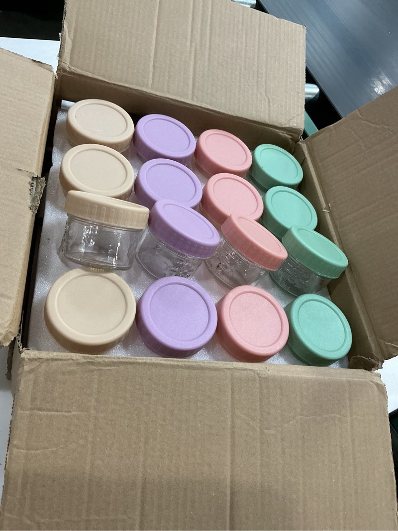 Condition photo showing New/Like New for 32-pack leakproof 4oz glass baby food jars with lids - bpa free, freezer & microwave safe 32p