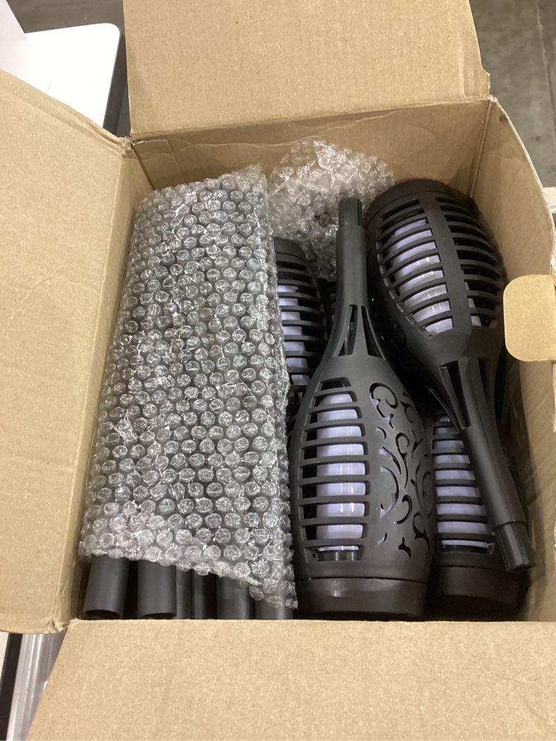 KYEKIO Halloween Decorations Outdoor, 12Pack Purple Solar Halloween Lights, Solar Torch Lights with 