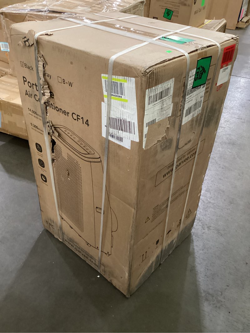 Condition photo showing Good Condition for 14000 btu portable air conditioner - 4 in-1 cooling, dehumidifier, fan & sleep mode, quiet ac unit for rooms up to 750 sq.ft, 24h timer, remote & window kit included, white