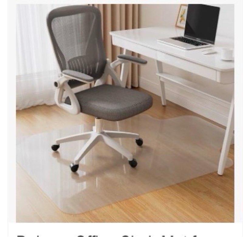 Warmstar Clear Office Chair Mat for Hardwood Floor,36"x55" Plastic Floor Mat Clear Rolling Mat for O