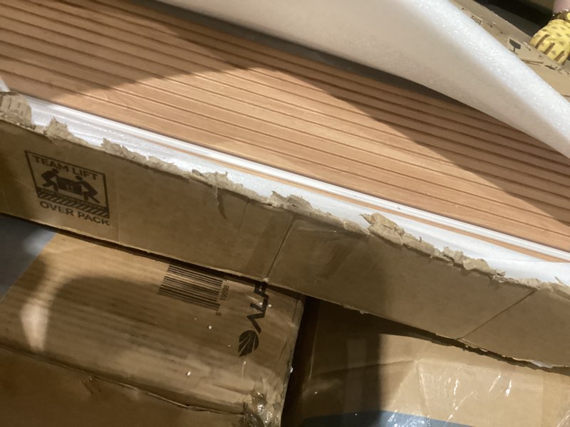 Condition photo showing Good Condition for wpc slat wall panels 8 pack 96" x 6.6", waterproof fluted wall paneling, accent 3d wall panel for wall decor, bathroom, bedroom, office - high grille oak (cover approx.35 sq.ft) 96 x 6.6 inch white oak