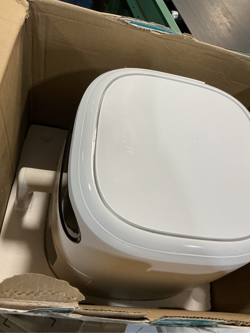 Condition photo showing As Is for crux x marshmello 8.0 qt digital air fryer with turbocrisp technology, touch screen temperature control, timer and auto shut-off, fully programmable, white