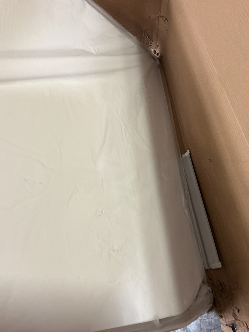 Condition photo showing As Is for develop magnetic white board dry erase, 32 x 44 inch, dry erase board aluminum frame for wall, hanging whiteboard with detachable marker tray for planning, kitchen, memo, school, home, office