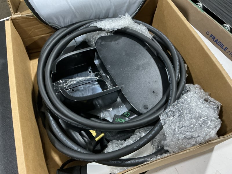 Condition photo showing Good Condition for calion level 2 ev charger, 32amp 240v tesla electric vehicle portable charging, nema 14-50 plug, 7.68kw portable electric car charger for tesla