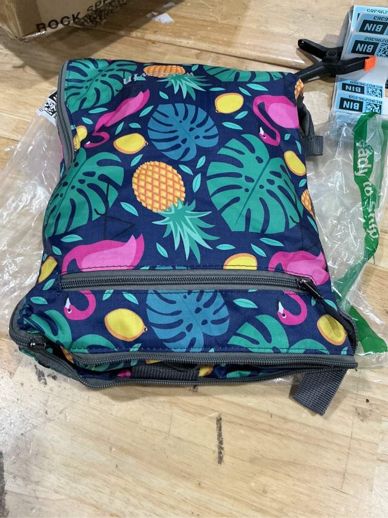 Condition photo showing As Is for woogwin travel duffel bag large foldable waterproof overnight bag for beach swim bags pool sports gym  pineapple)