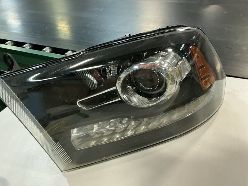Condition photo showing As Is for  dasbecan oe projector halogen left+right headlights compatible with dodge | for dodge ram 1500 2500 3500 2013-2018 w/led signal drl black housing amber reflector w/bulbs replace#68093220ad 68093221ad