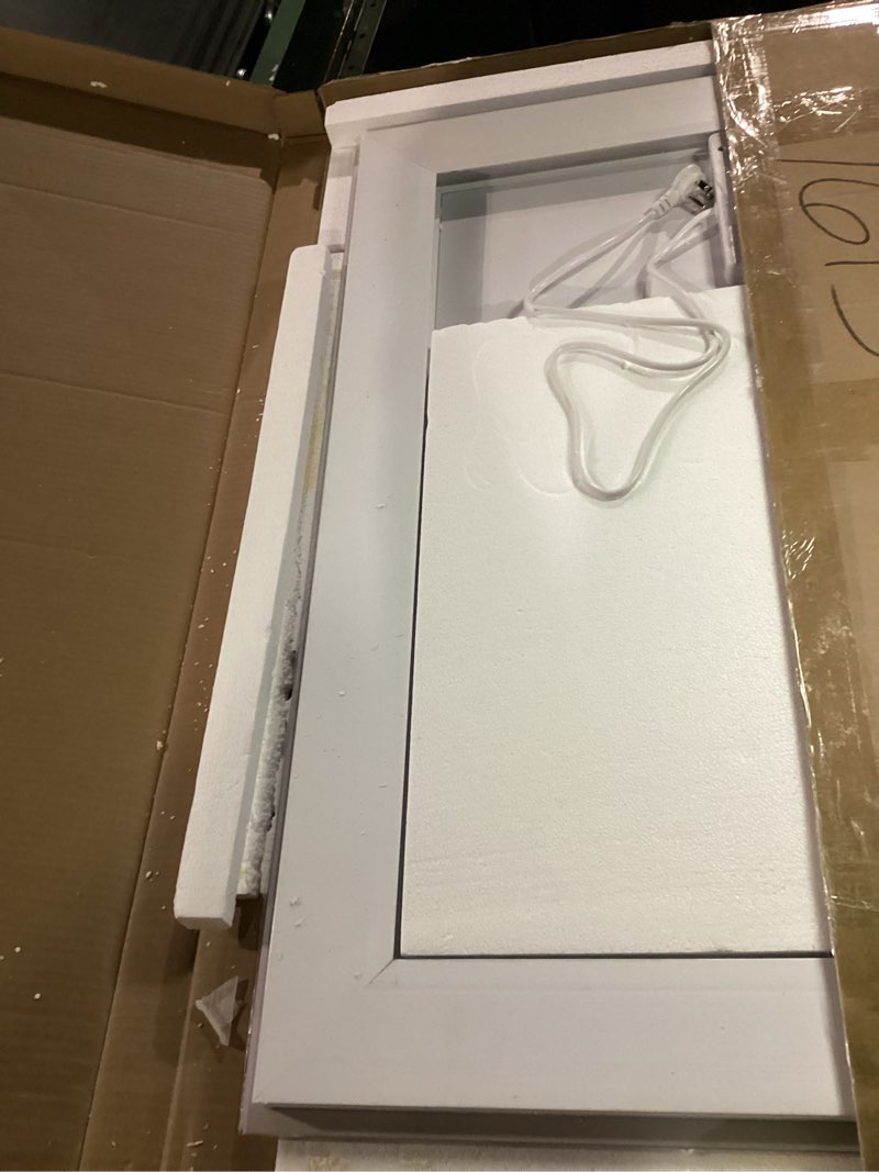 Condition photo showing Good Condition for Keonjinn LED Bathroom Mirror 28 x 36 Inch, Frontlit & Backlit Vanity Mirror with 3 Color Lights, Lighted Mirror for Bathroom Wall with Anti-Fog, HD Tempered Glass, UL-Listed LED Driver, CRI90+ Frontlit & Backlit 36"L x 28"W