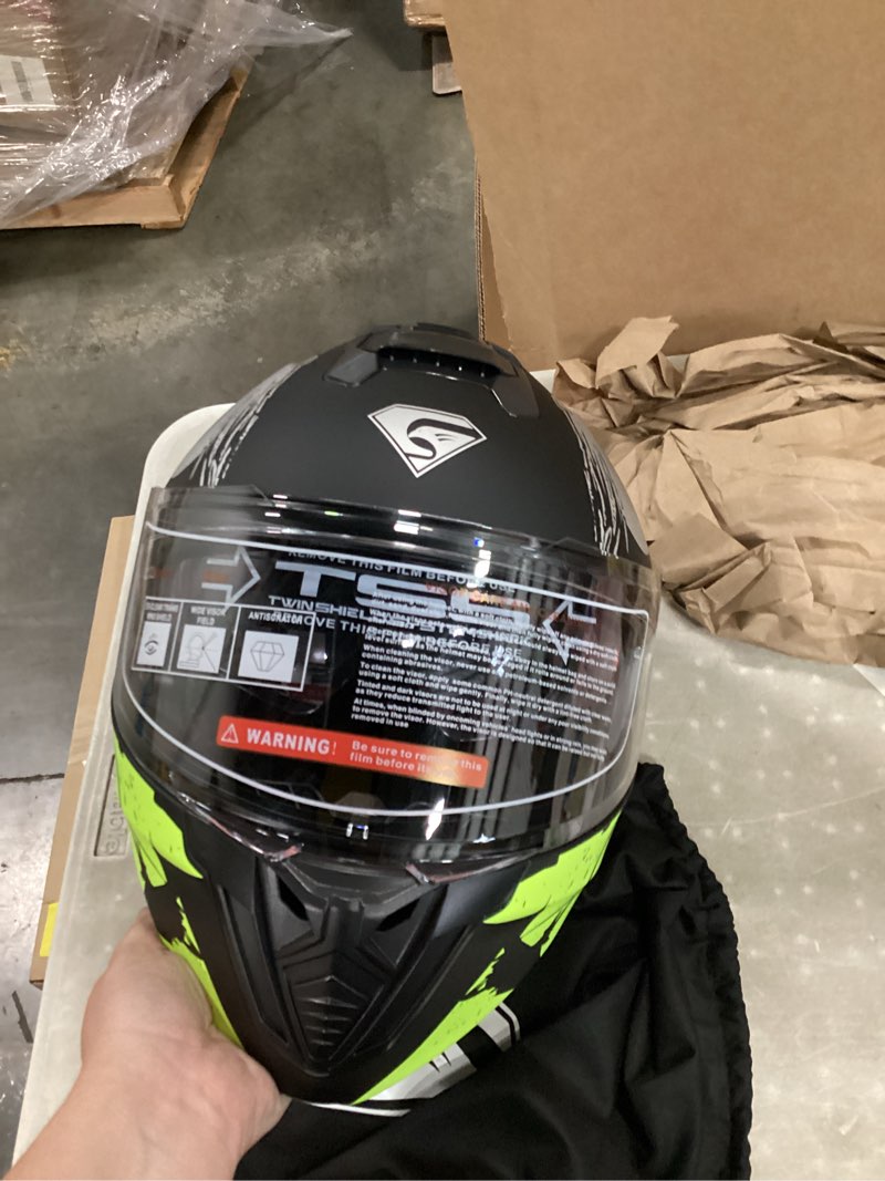 Condition photo showing New/Like New for kypara motorcycle dual visor flip up modular full face helmet with dot certification of impressionism medium pestilence