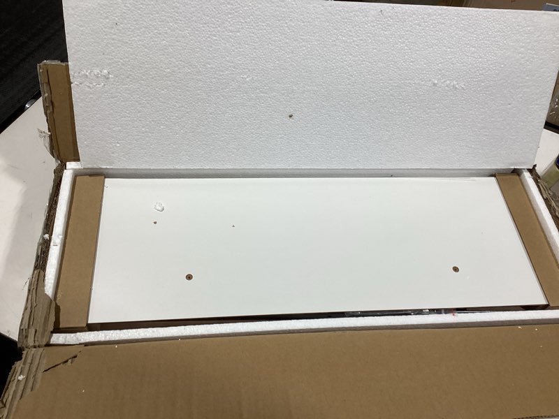 Condition photo showing Good Condition for Forbena White Floating Shelves for Wall Decor, 24 Inches Long Wall Shelves for Bedroom Storage, Large Deep Hanging Shelves for Bathroom Office Laundry Living Room Book Kitchen Closet -Set of 3 23.6 Inch White
