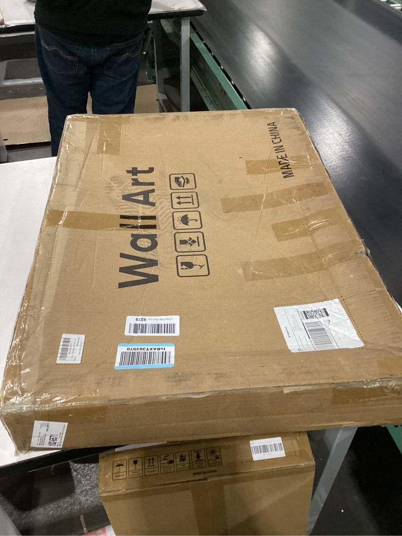 Condition photo showing As Is for Large Framed Black and White Abstract Wall Art for Living Room, 3 Piece Canvas Prints Paintings Artwork for Walls, Modern Minimalist Pictures for Hallway Stair Office Wall Decor -Total Size 30x60 Inch 20" W x 30" H x 3Pcs Black and White Dialogue