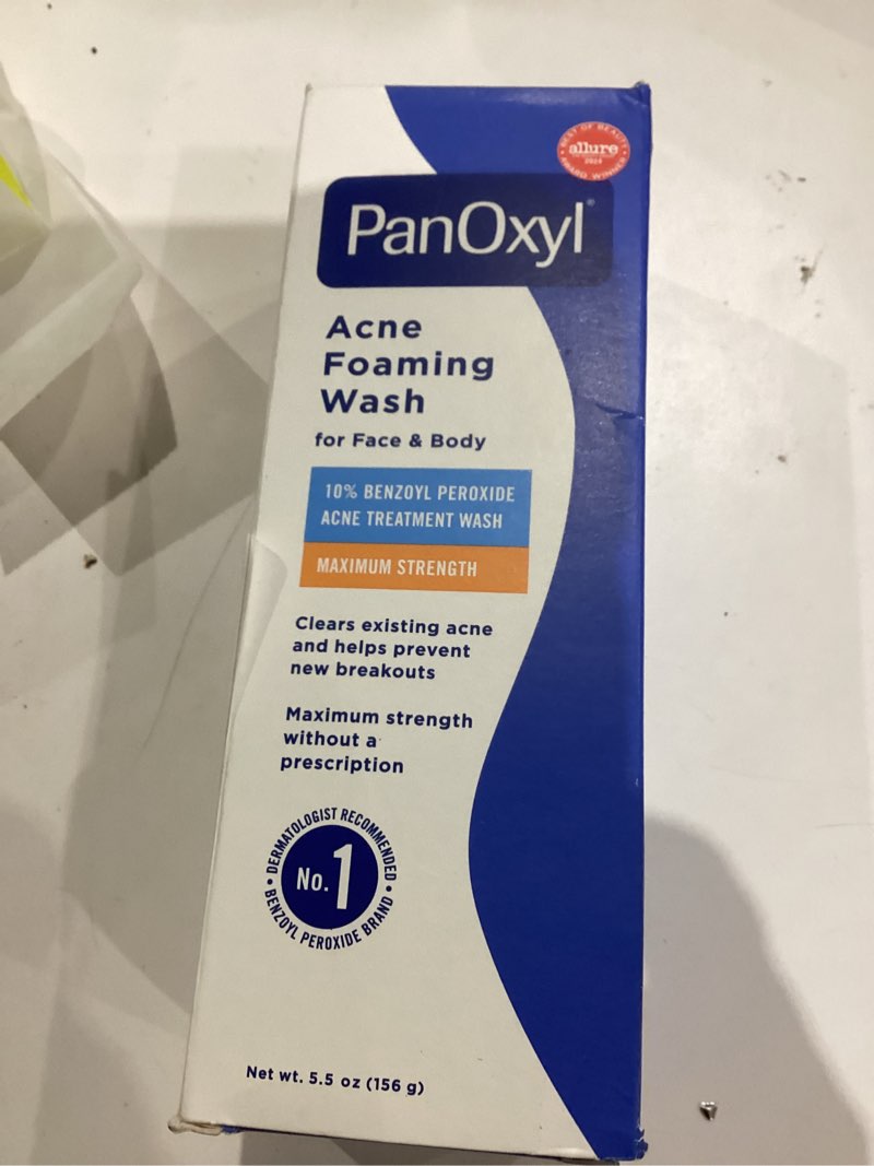 Condition photo showing New/Like New for PanOxyl Acne Foaming Wash Benzoyl Peroxide 10% Maximum Strength Antimicrobial, 5.5 Oz 5.5 Ounce (Pack of 1)