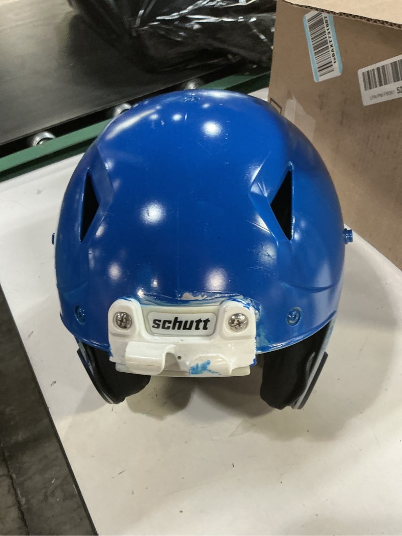 Condition photo showing As Is for vicis zero2 trench no facemask molded gloss true royal blue large