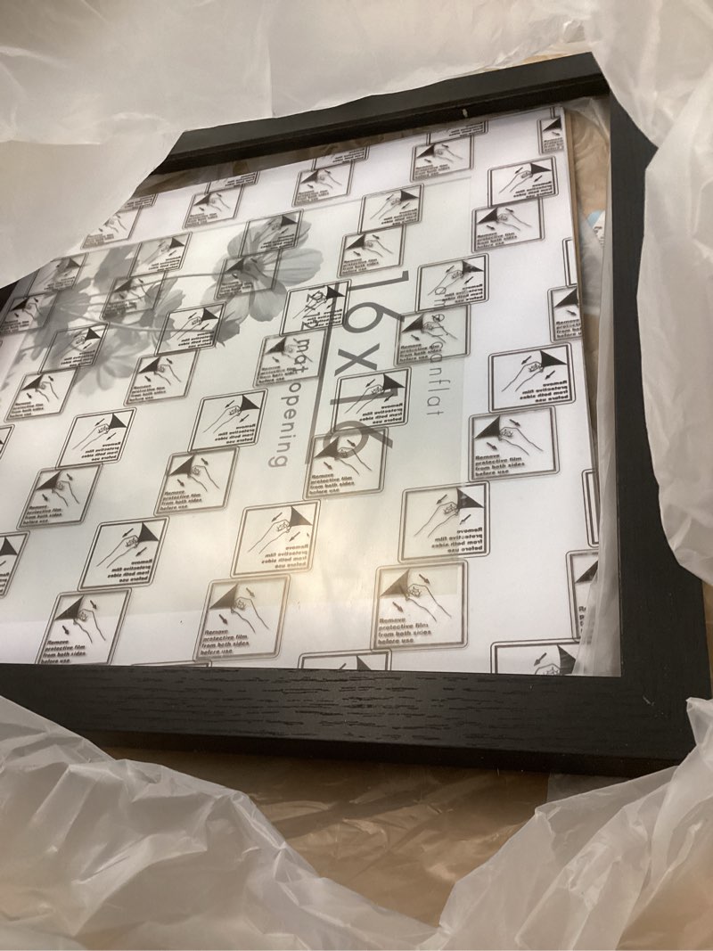 Condition photo showing Good Condition for Americanflat 16x16 Picture Frame with Polished Plexiglass - Use as 12x12 Frame with Mat or Display 1
