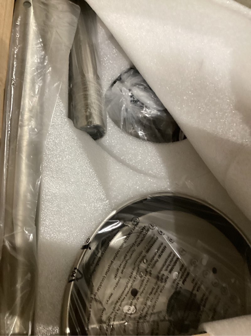 Condition photo showing As Is for 42" Ceiling Fans with Light and Remote,Farmhouse 5 Blades Quiet Reversible DC Motor Ceiling Fan for Modern Indoor/Outdoor/Patio/Living Room/Bedroom(Silver/burlywood) Silver&Raw wood 42 inch