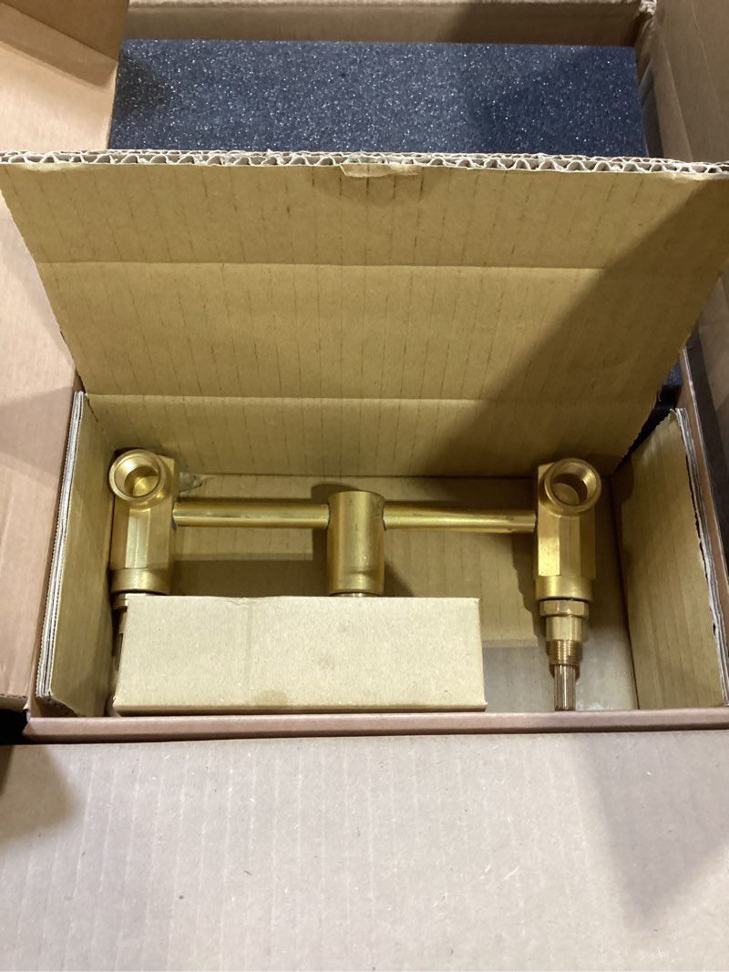 Condition photo showing As Is for wall mount bathroom faucet incomplete 