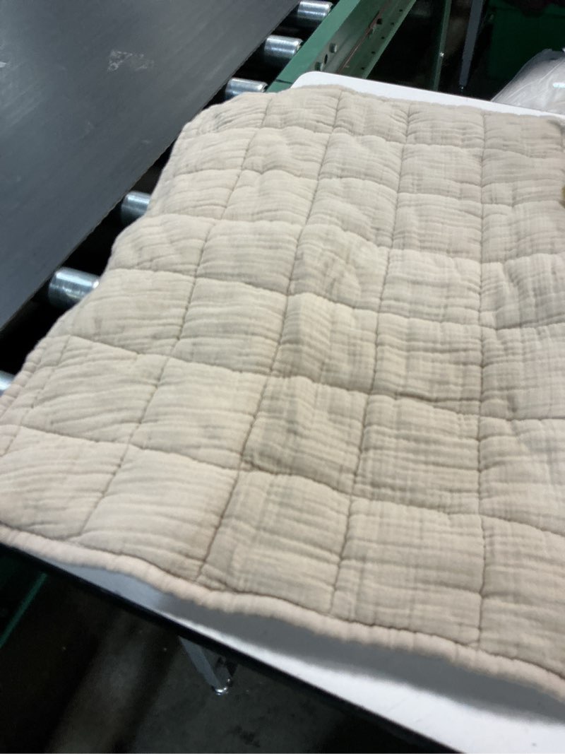 Condition photo showing Good Condition for quince european linen box quilted sham set beige  20”x26”;