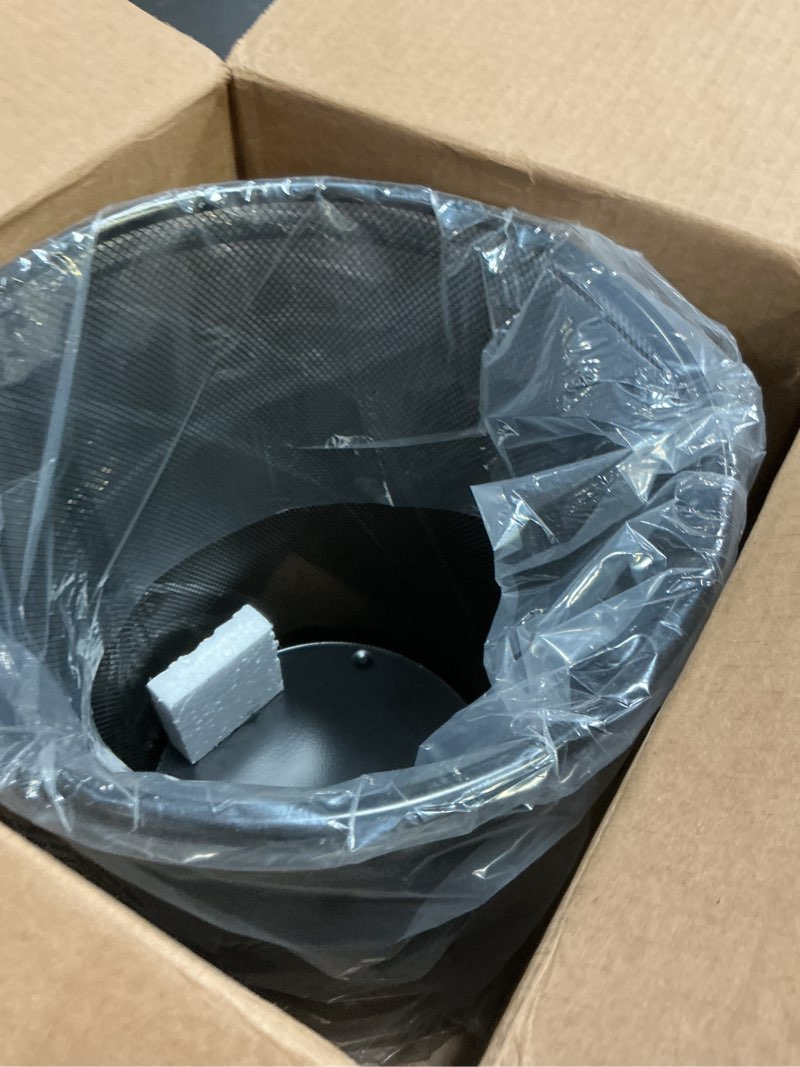 Condition photo showing Good Condition for Seville Classics 2-Pack Steel Mesh Round Trashcan Wastebasket for Trash or Recycle in The Home, Office, or Garage, Black, 6 Gallon Black 6 Gallon