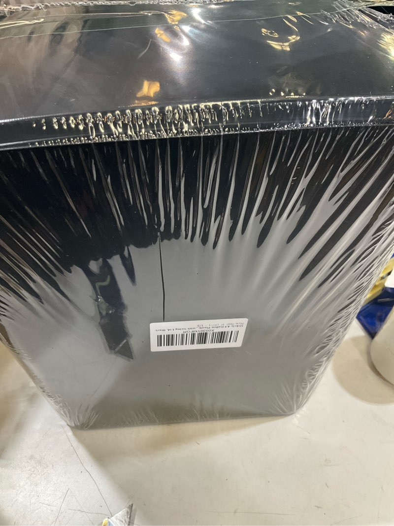 Condition photo showing Good Condition for 4.5 gallon plastic swing-top trash can, garbage can with swing lid, black