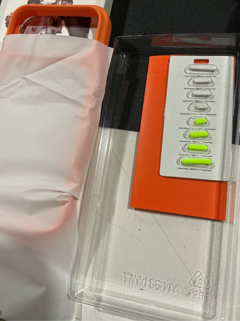 Condition photo showing Good Condition for torras shockproof for iphone 17 pro max case with camera control button, [12ft military grade drop protection] enhanced grip & soft touch translucent 17 pro max case with diy buttons, neon orange iphone 17 pro max 6.9" cosmic orange