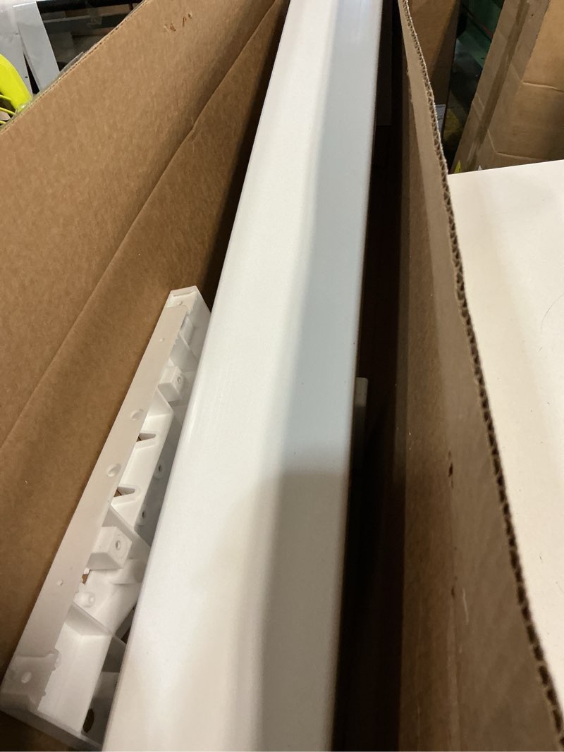 Condition photo showing As Is for architectural mailboxes whitley plastic mailbox post, compatibility code a, b, c, wp000wam, white