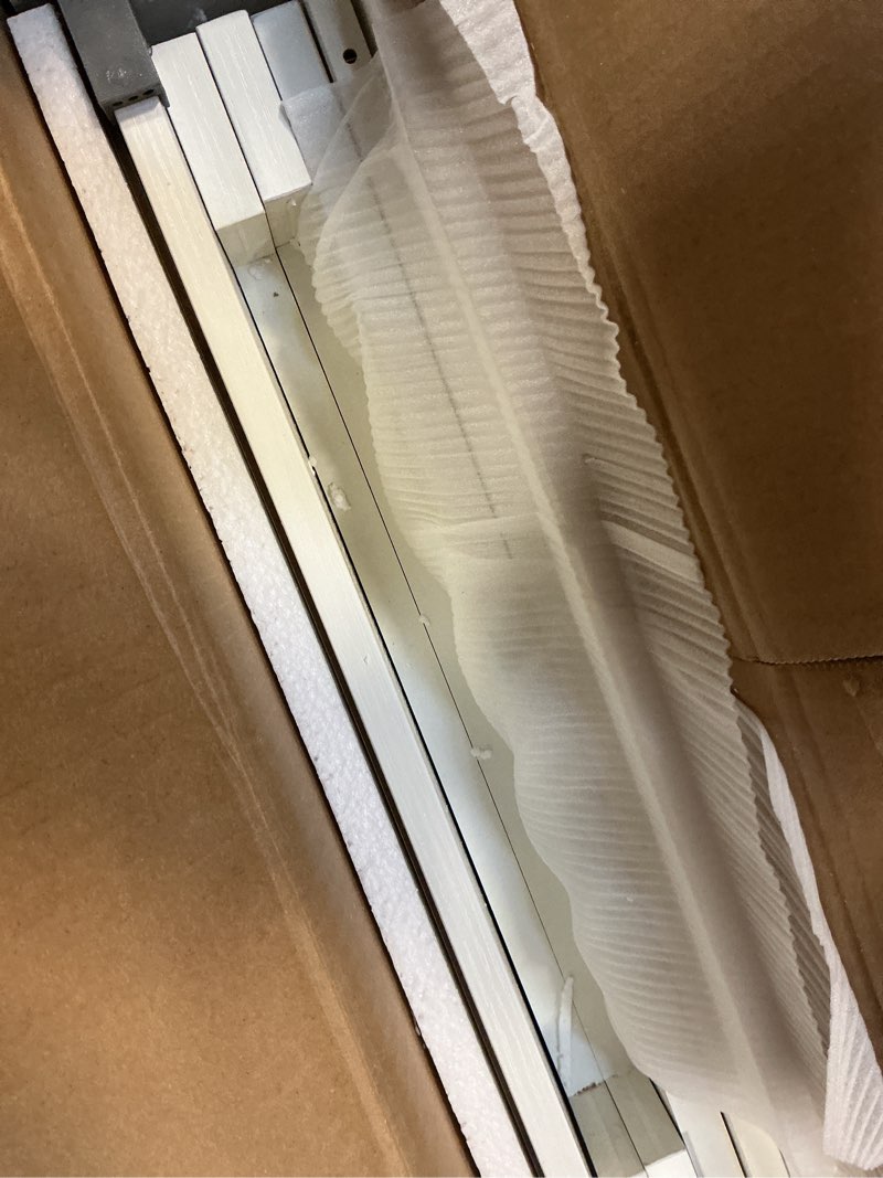 Condition photo showing As Is for HOOBRO Litter Box Enclosure, Cat Litter Box Furniture with Removable Divider, Large Hidden Litter Box Furniture, Wooden Cat House, End Side Table, 31" L x 17.5" W x 19.7" H, White WT03MW01G2 White 31" L x 17.5" W x 19.7" H