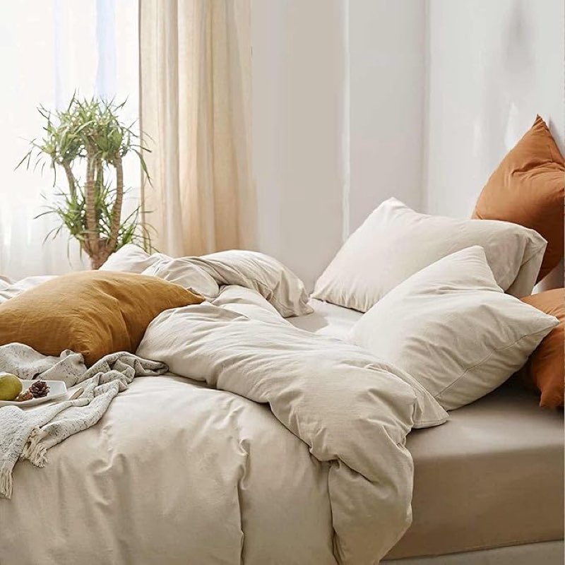 Beige Comforter Set Queen Size, 3 Piece