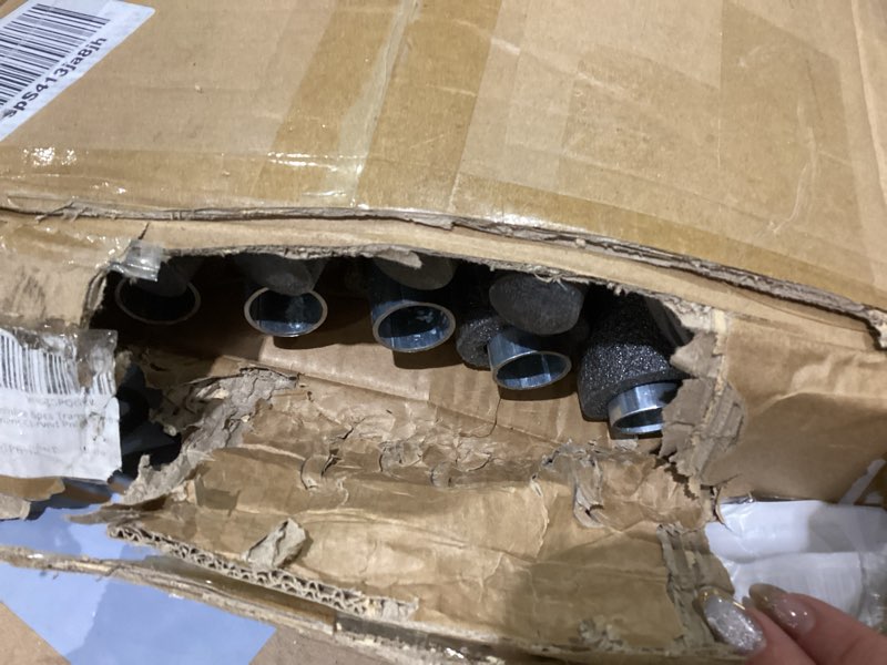 Condition photo showing As Is for 6PCS Trampoline Replacement Curved Pole, Universal Trampoline Enclosure Pole Fits for 8-16FT Curved Pole Trampoline Frame, Replacement Poles Include Foam Sleeve & Hardware for 2 Installation Ways