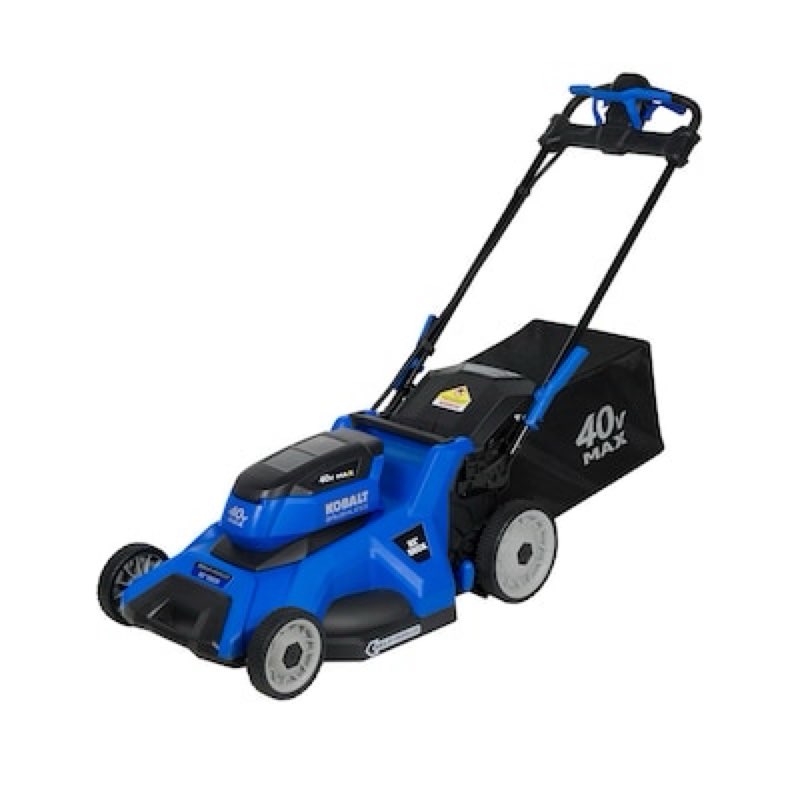 kobalt 40-volt 21-in self-propelled battery mower (6 ah battery charger included)