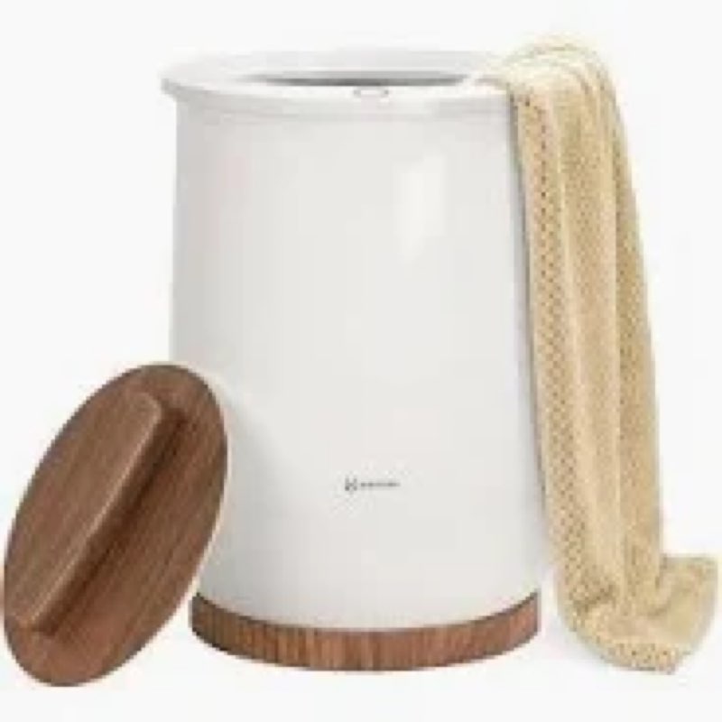 Keenray Towel Warmer, Luxury Towel Warmer Bucket, Large Towel Warmers for Bathroom, Auto Shut Off, Fits Up to Two 40"X70" Oversized Towels, Bathrobes, Blankets, PJ's and More, CL1 A Creamy White 13" (L) x 13" (W) x 19" (H)