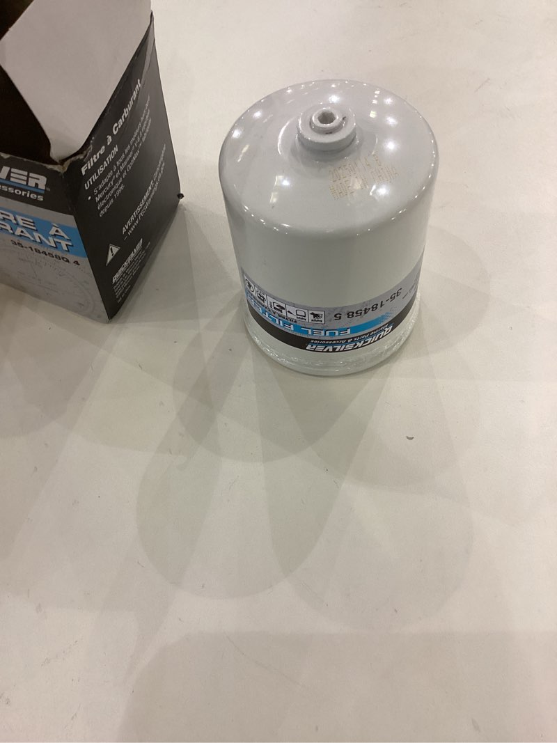 Condition photo showing As Is for Quicksilver 18458Q4 Water Separating Fuel Filter Kit with Blue Water Warning Sensor for Mercury Outboards