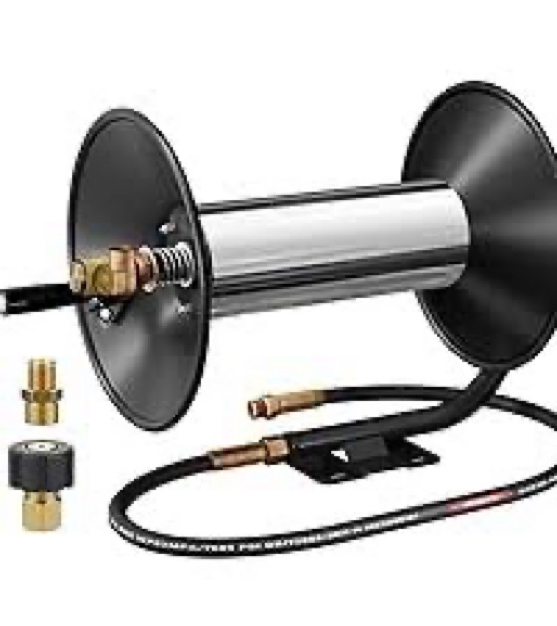 pressure washer hose reel?100ft power washer hose reel 3/8" npt outlet pipe heavy duty steel high pr