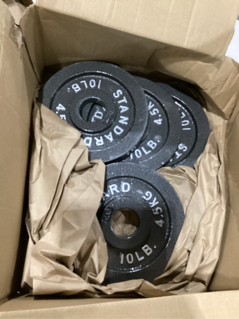 Condition photo showing As Is for incomplete cap barbell 2-inch olympic cast iron plate weight set | 75-285 lbs | multiple options classic 75 lbs set
