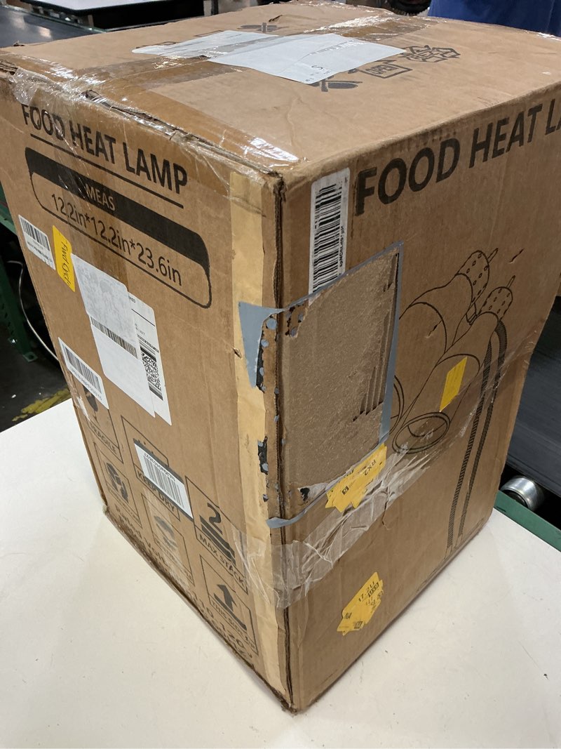 Condition photo showing New/Like New for 500w food heat lamp - [3 bulbs included] [rapid-heating], painted black | commercial food warmer light, heat lamp for food, catering warming lamp for buffet parties painted black 2 head