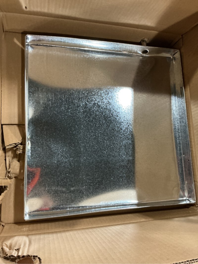 Condition photo showing Good Condition for air conditioner drip pan - ac drain pan for window ac units & portable air conditioners - mini split outdoor condenser water catcher tray - 15.7 x 15.7 inches galvanized iron drain tray