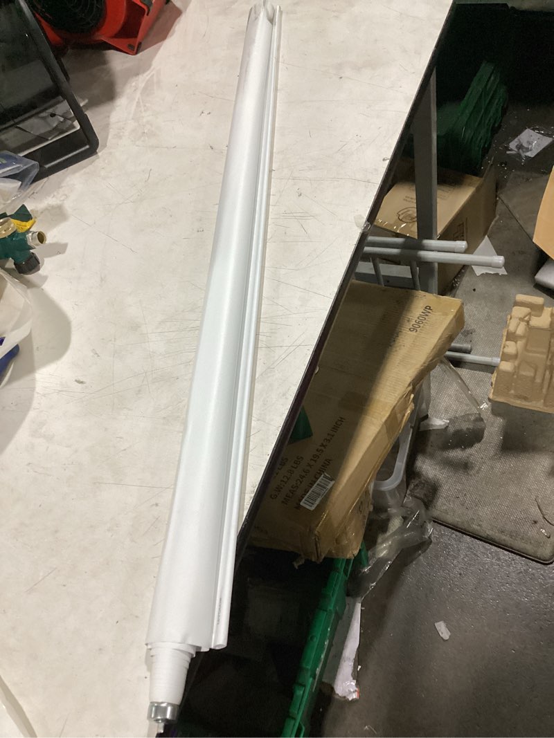 Condition photo showing As Is for blinds for windows blinds vinyl roller shade - easy to install cordless room darkening roller shades for indoor windows - block out light & uv, thermal, pull down and up (white, 73.25wx72l)