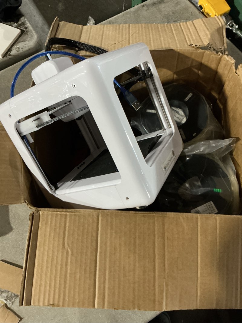 Condition photo showing As Is for mini 3d printer for beginners with 8 colors pla filament, portable fdm printer kit, easy to use, compact desktop 3d printing machine with usb/tf card, 0.4mm nozzle, g-code compatible