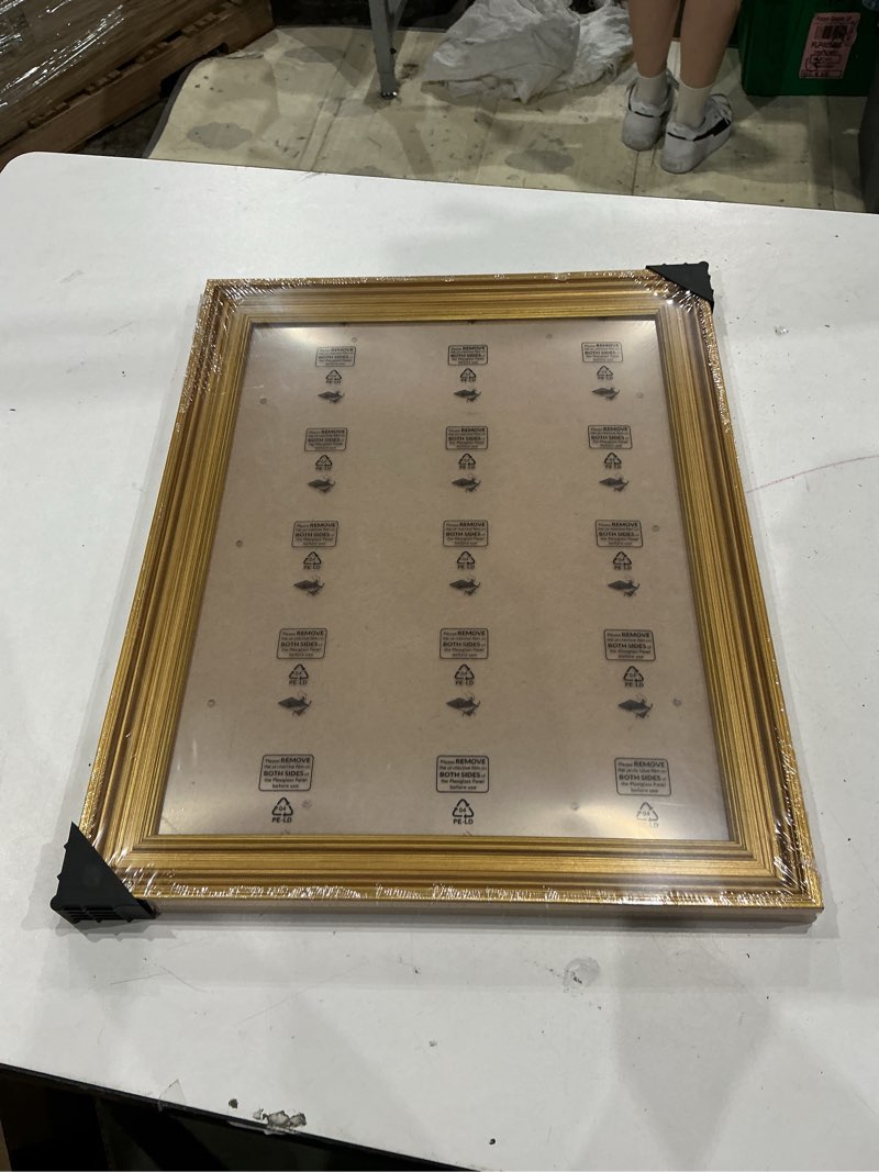 Condition photo showing Good Condition for vtg gold plated frame ornate glass red velvet back photo frame deco 