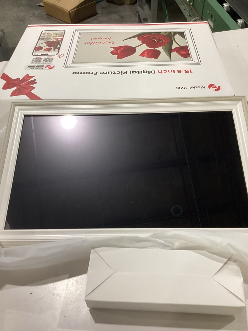 Condition photo showing New/Like New for 15.6" Frameo Digital Picture Frame WiFi, 1920x1080 IPS FHD Touch Screen Large Electronic Photo Frames, Send Photos from Your Phone from Anywhere, Best Gifts for Parents and Grandparents 15.6 Inch Wi-Fi - White