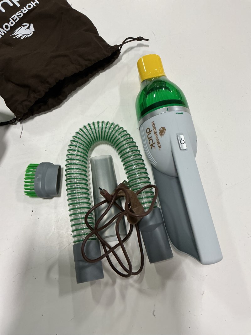 Condition photo showing Good Condition for Horsepower Duck Cordless Vacuum, Ultra-Powerful, Compact, AS-SEEN-ON-TV, Strong Suction, Easy to Store, Rechargeable. Home, Auto, Pet Hair, Fits in Tiny Crevices, Includes Hose, Crevice Tool & Brush