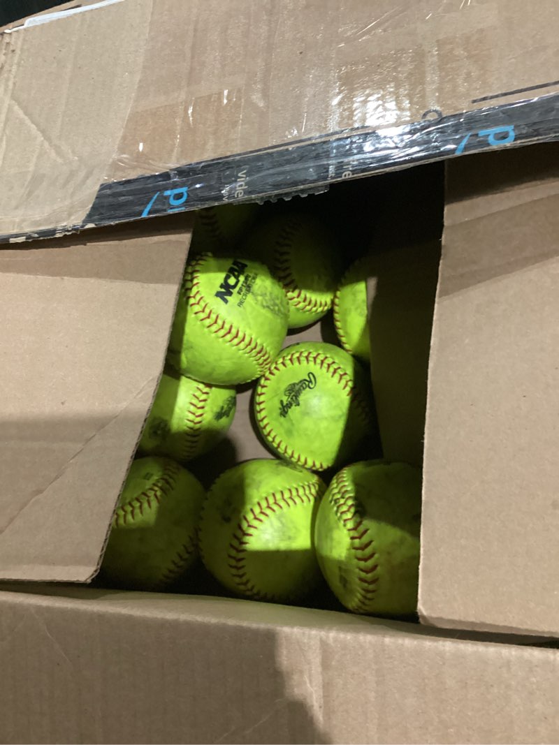 Condition photo showing As Is for Rawlings | NCAA Recreational Fastpitch Softballs | 11" & 12" Options | 6 & 12 Count Options 12" 12 Count