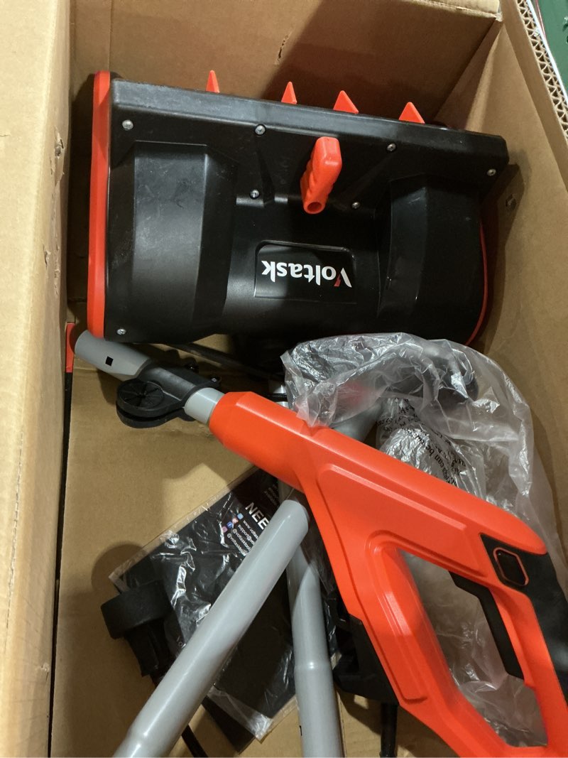 Condition photo showing As Is for VOLTASK 12-Inch Corded Snow Blower, 10 Amp Electric Snow Blower with Directional Plate
