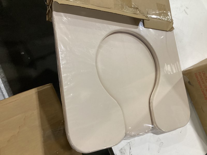 Condition photo showing New/Like New for PU Bedside Commode Seat Cushion, U Shape Soft Sponge Padded for Bedside Chairs, Raised Toilet Seat, 16.5" Width, Waterproof and Easy Clean - (Beige)