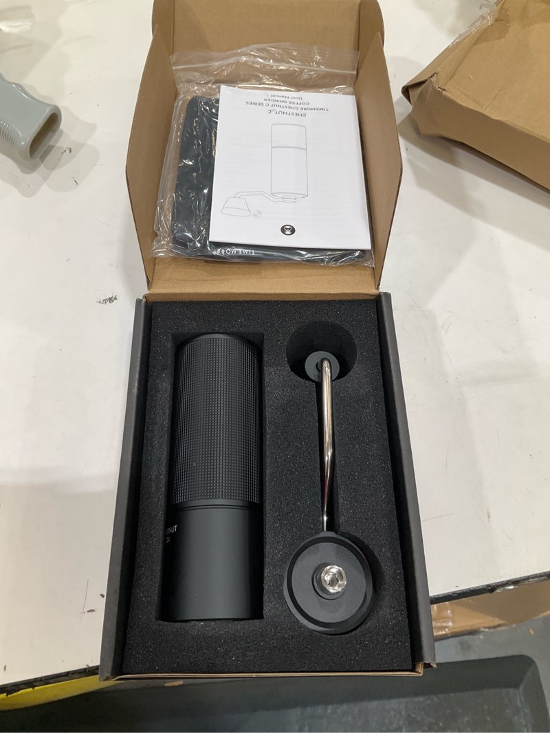 Condition photo showing Good Condition for timemore chestnut c2s manual coffee grinder stainless steel s2c conical burr coffee grinder, capacity 25g hand coffee bean grinder, double bearing positioning, black c2s black