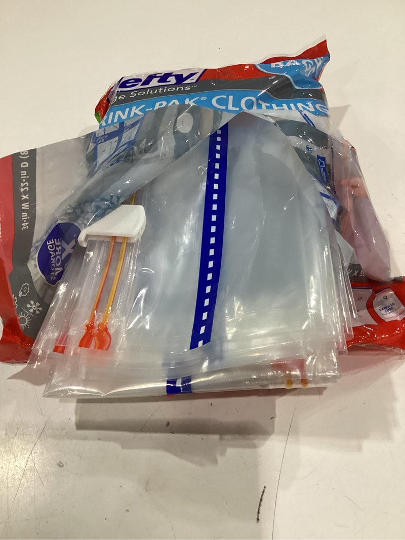 Condition photo showing New/Like New for hefty shrink-pak - 4 large vacuum storage bags for clothes, pillows, towels, or blankets - space saver vacuum sealer bags ideal under bed storage solutions 4 large / clothing