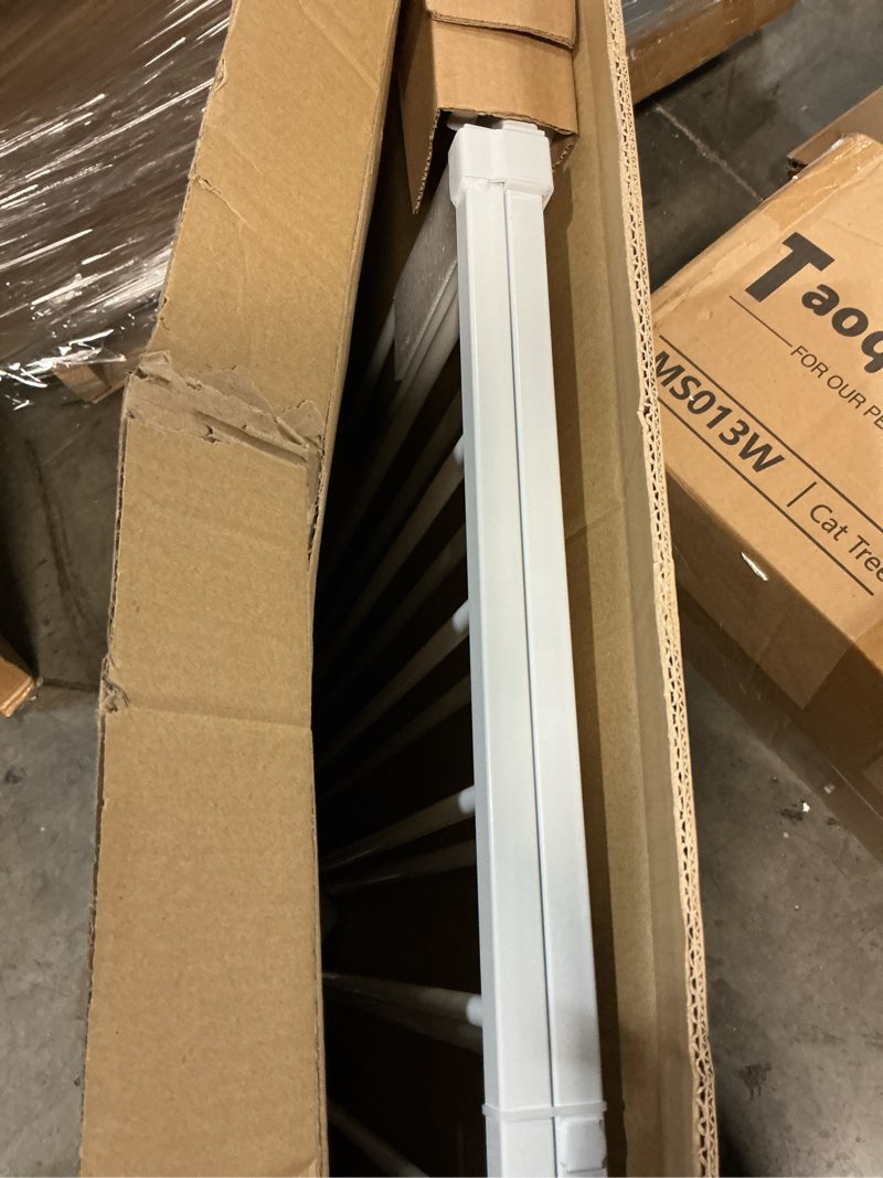 Condition photo showing New/Like New for Cumbor 29.2–43" Baby Gate for Stairs, Wall-Mounted (Drill Required), Expandable No Bottom Bar Dog Gate, Auto Close Extra Wide Walk Thru, Pet & Toddler Proof Gate, Top & Bottom of Stairways (White) White 29.2–43" W, Standard (SCREW-IN)