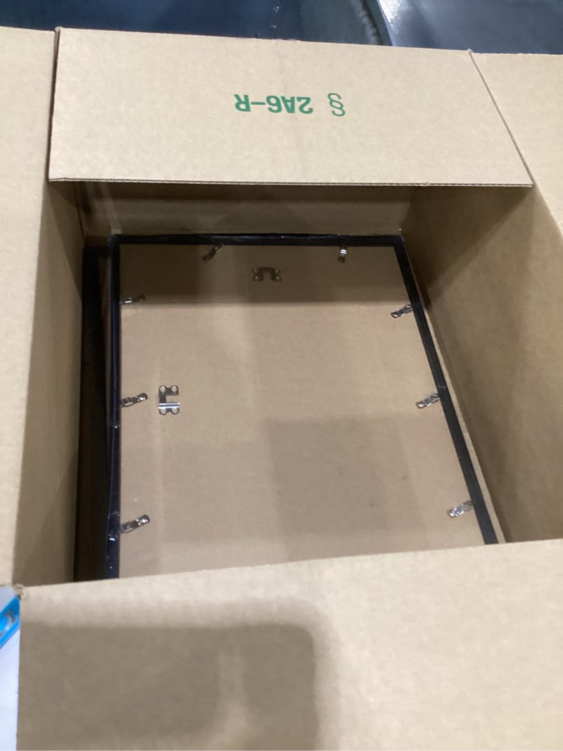 Condition photo showing New/Like New for Black Picture Frame Set of 2 14x18 Picture Frame for Photo Poster Canvas Certificate Document Display Horizontally or Vertically High Transparent Wall Gallery(Size 14 x 18 inches) Black (Pack of 2}14x18