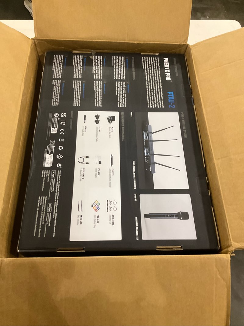 Phenyx Pro Dual-Channel Wireless Microphone System, Dynamic Mics w/ID Lock, Tunable Power Level, Aut